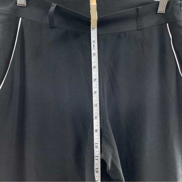 Sezane 100% Silk Lightweight Tapered Ankle Pants Contrast Edging Size 36 US 4 - Picture 6 of 12